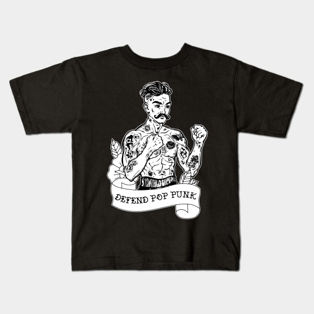 Pop Punk Defender Kids T-Shirt by alselinos